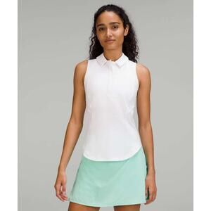 Lululemon Quick-Dry Sleeveless Polo Shirt White 4